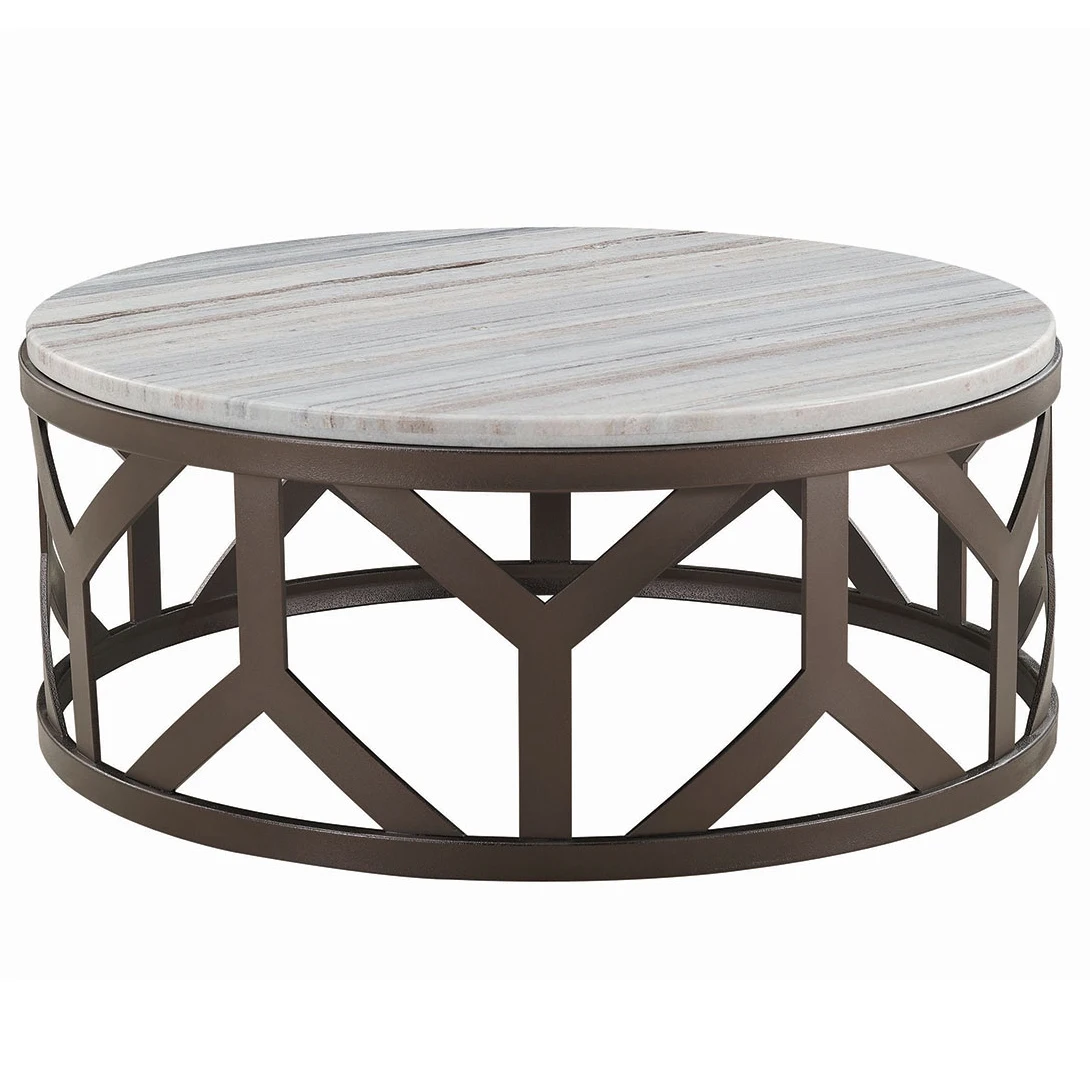Fast Delivery Round Coffee Table Marble Coffee Table Modern  Living Room Hollow Design Coffee Table