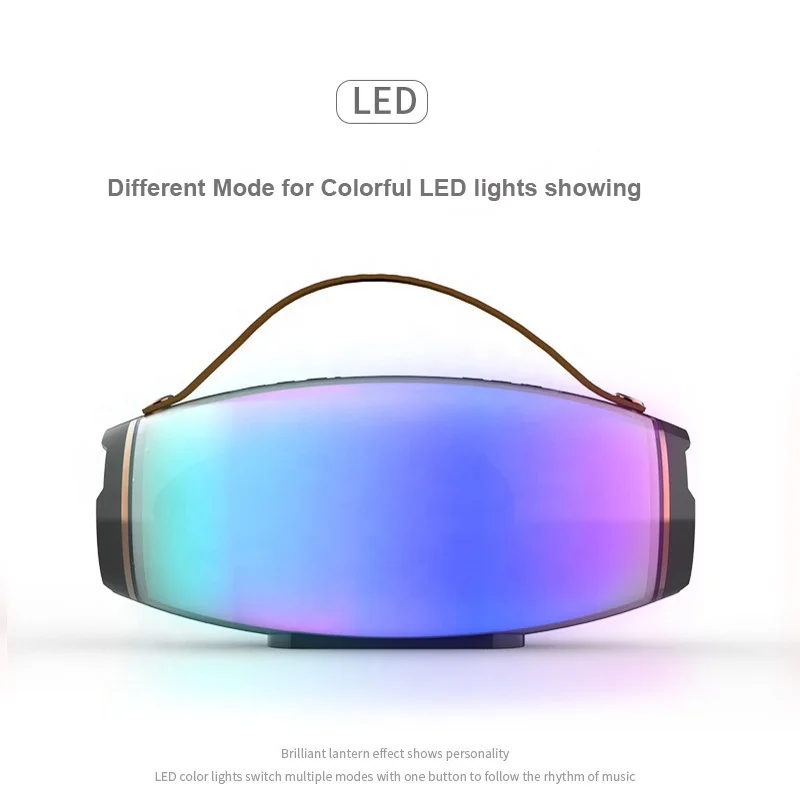 High quality portable Wireless Bluetooth LED Speaker with microphone Hands-free calls function