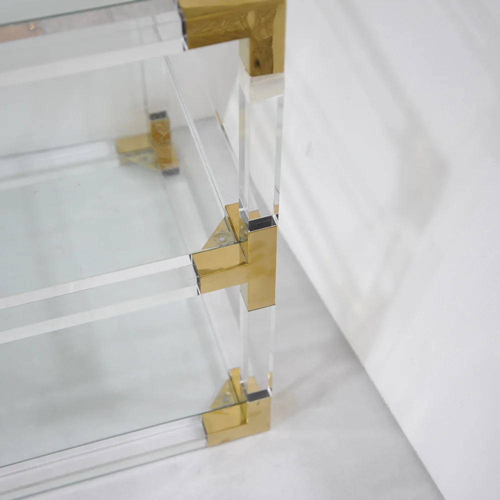 Storage Acrylic Bedside Table Living Room Sofa Side Tables Finest quality Multifunctional Coffee Modern Home Furniture Glass