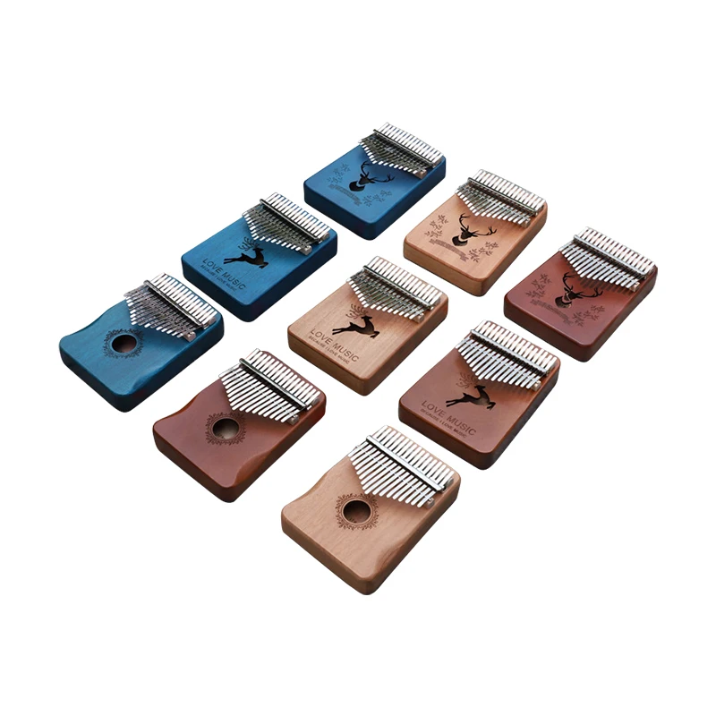 Cheap Beginner Mahogany 17 Keys Kalimba Musical Instrument Toy Finger Thumb Piano