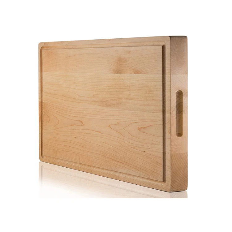 
Multi-purpose large kitchen wooden chopping block luxury cutting board with juice trough 