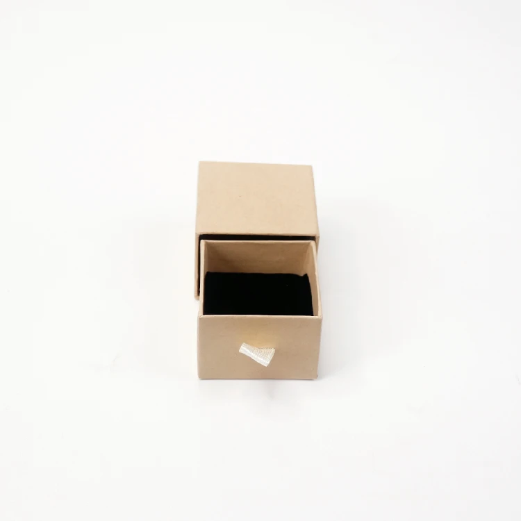  Natural Drawer Cardboard Kraft Paper Sponge Covered Velvet Lining Jewelry Ring