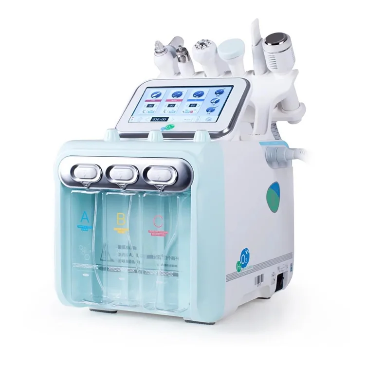 6 In 1 Hydra Microdermabrasion Peeling Facial H2O2 Hydrogen Small Bubble Water Dermabrasion Hydro Aqua Facial Beauty Machine