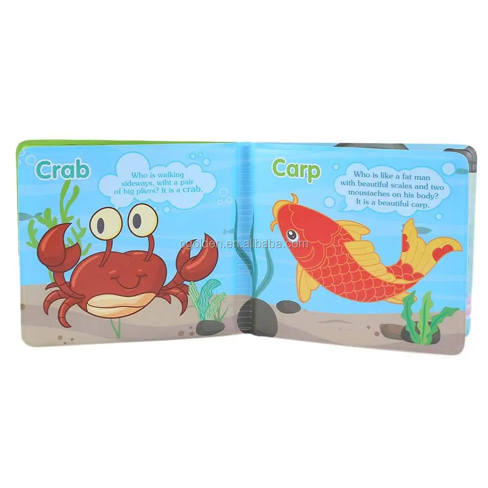 Cartoon Cute Animal Bath Toys Education waterproof plastic cube baby bath book