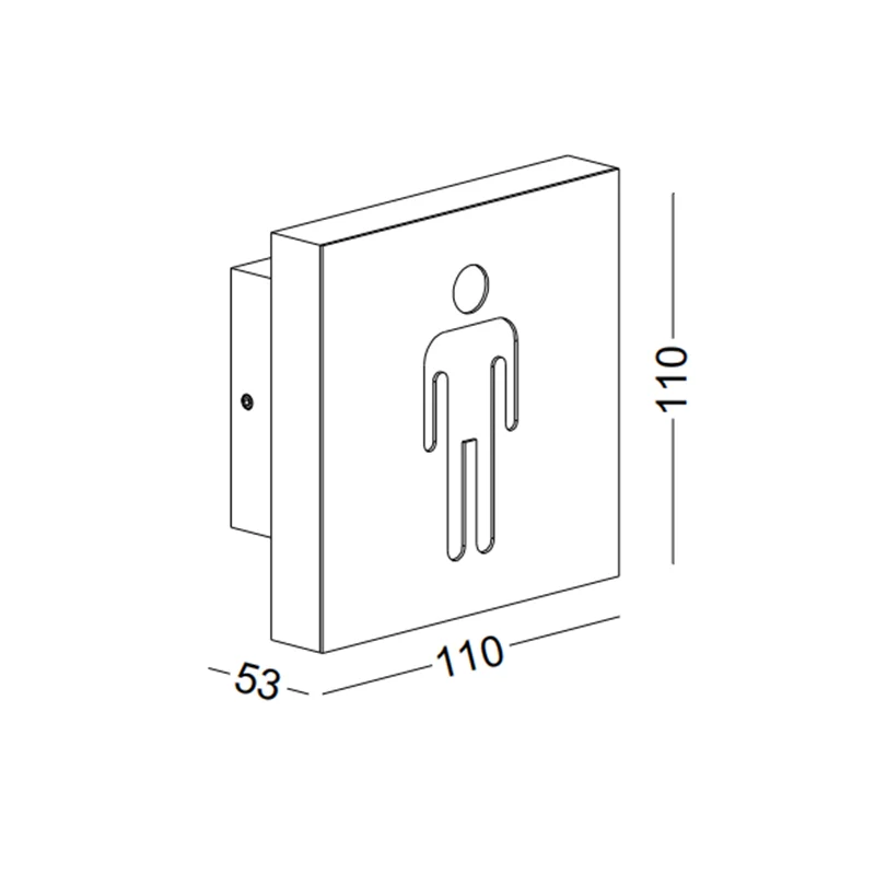 hotel office toilet door number sign 3w led wall light