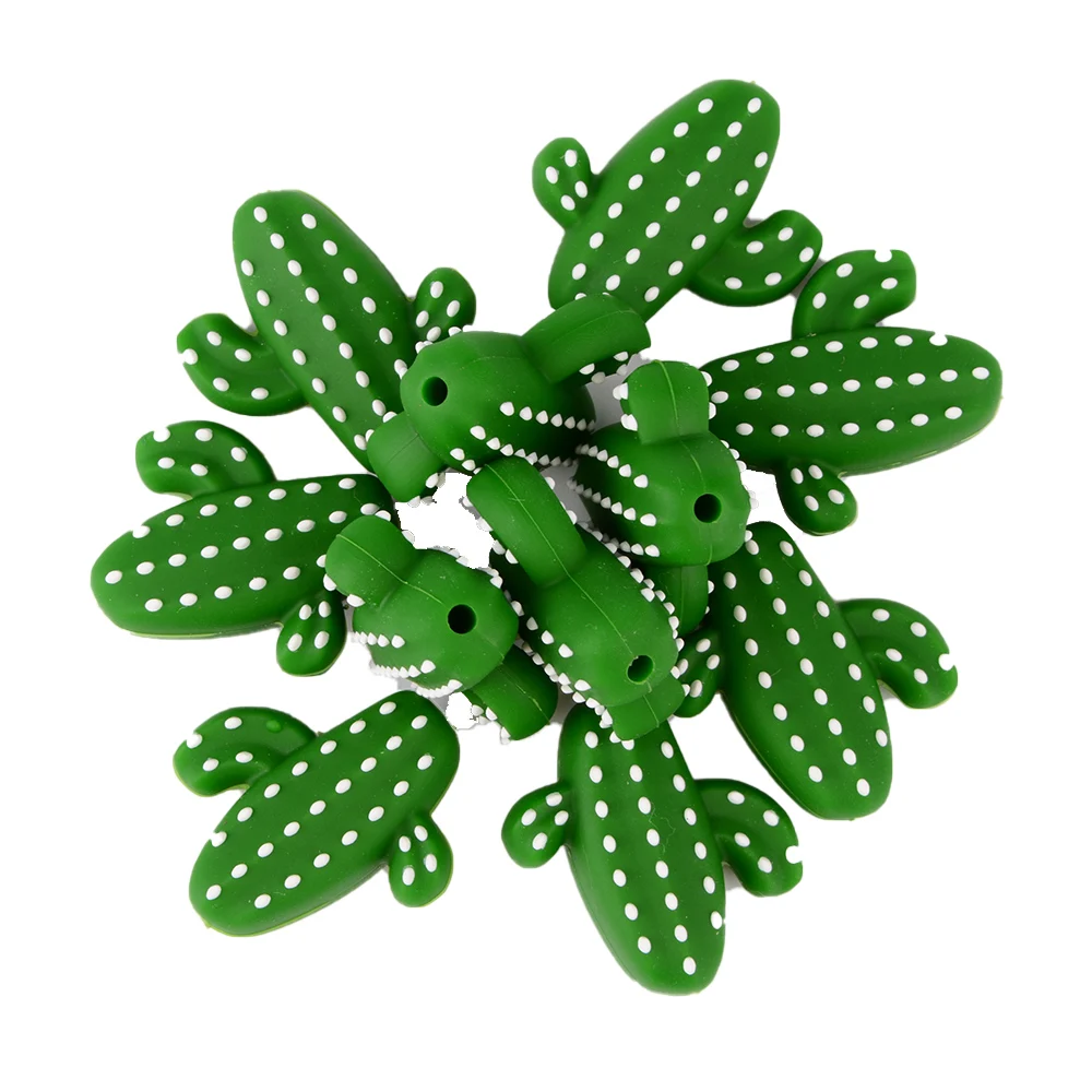 Wholesale Low Moq Loose High Quality Food Grade Silicone Fruit Beads Bpa Free Soft Silicone Cactus Beads For Baby Teething