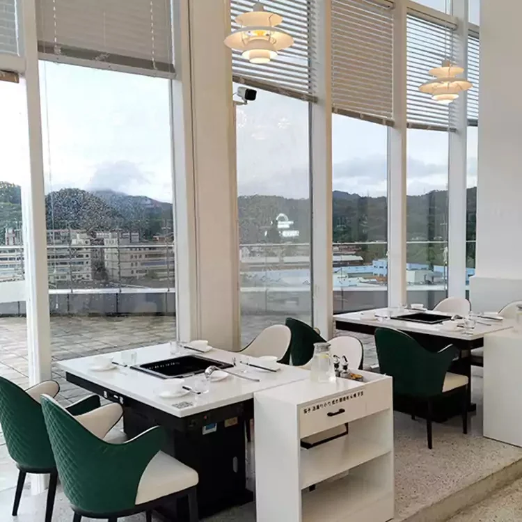 Китайский Мраморный электрический коммерческий встроенный бесдымный горячий стол для ресторана для продажи