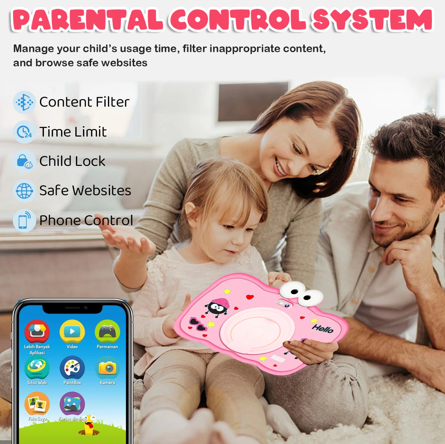 Wholesale Custom 7 Inch Tablets Children Pre-Installed Education APP 1024*600 Resolution 5G WIFI Tablet For Kids