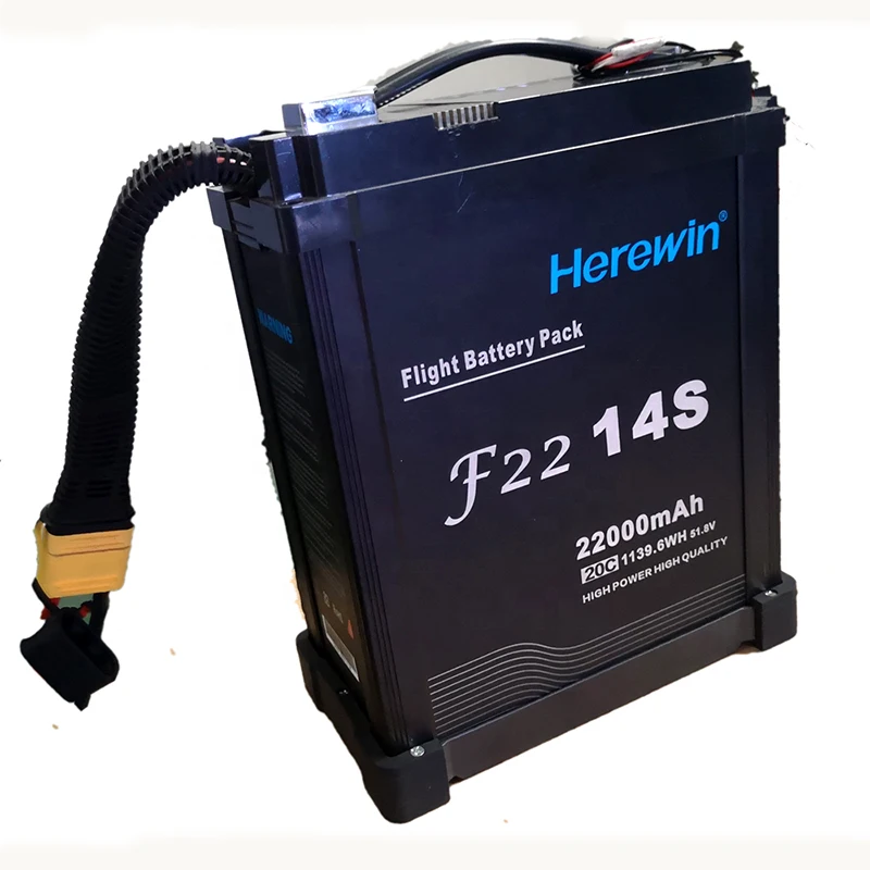 Herewin lifepo4 rechargeable batteries pack 16000mAh 44.4V 20C 12series intelligent Li-ion cell battery for quadcopter drone