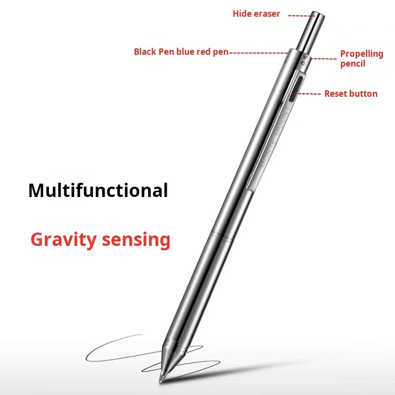 X704 4 Core In 1 Multifunctional Ballpoint Pen Stylus For Screen Metal Multicolor Pen 4 Color Ball Pen Plus Mechanical Pencil