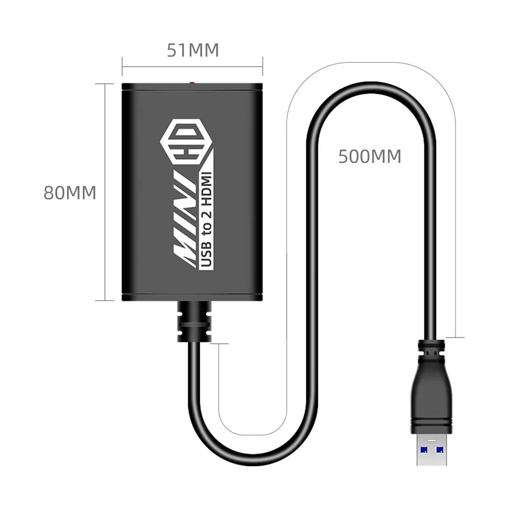  USB на двойной HDMI Внешний видео монитор дисплей адаптер совместим с windows/MacBook/Chromebook USB3.0 до