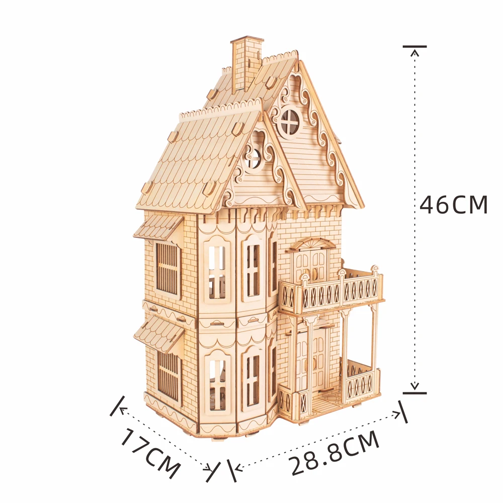 DIY Wooden Model Toys STEM Porject GOTHIC HOUSE 3d wooden jigsaw puzzle 3d puzzle diy toy