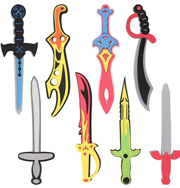 Assorted Eva Foam Swords Weapons for Children Ninja, Pirate, Warrior, and Viking soft toy anime katana