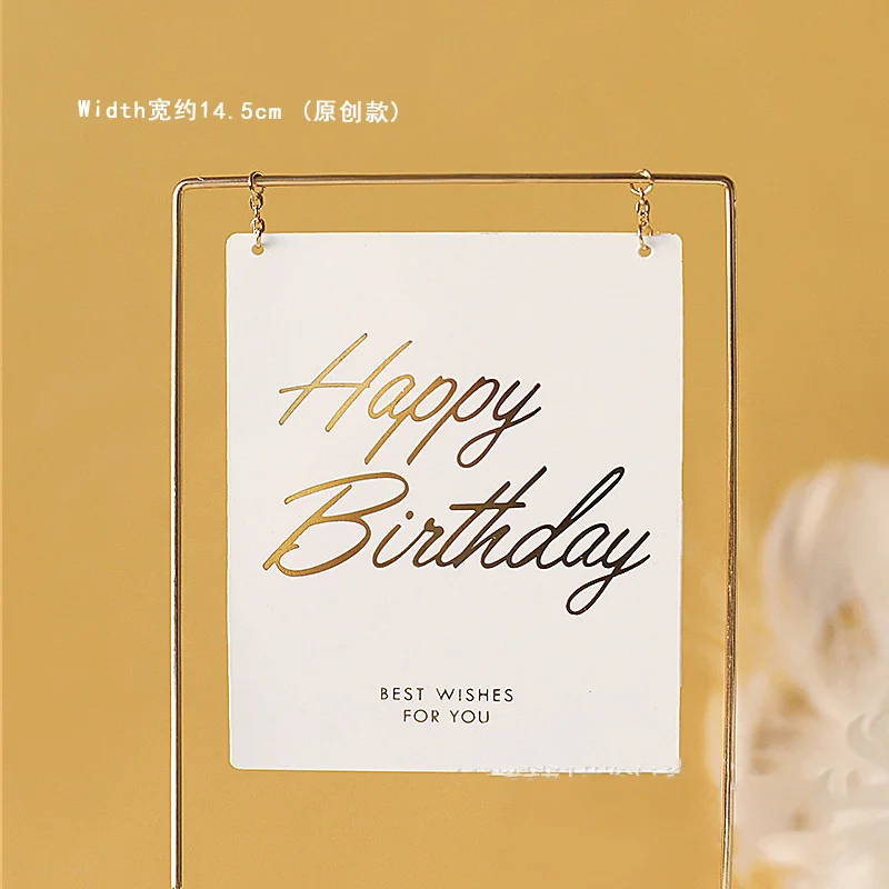 DIY Flower Transparent Acrylic Cake Topper Blank Iron Cake Decoration Insert Iron Arch Acrylic Round Card  for Birthday Cake