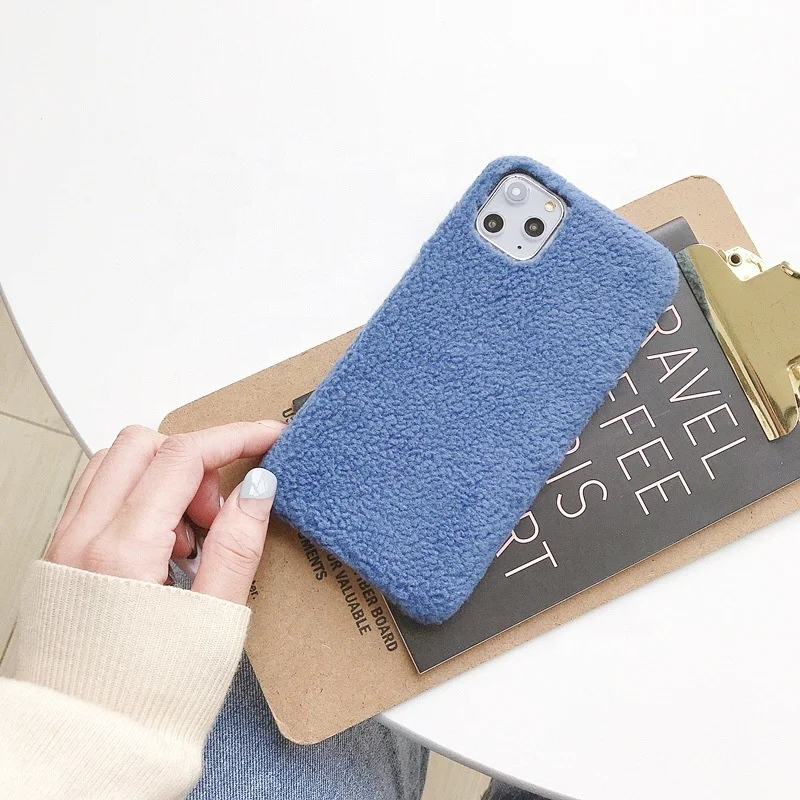 Wool fabric cloth candy pink girl cell phone case for iphone 11 pro max