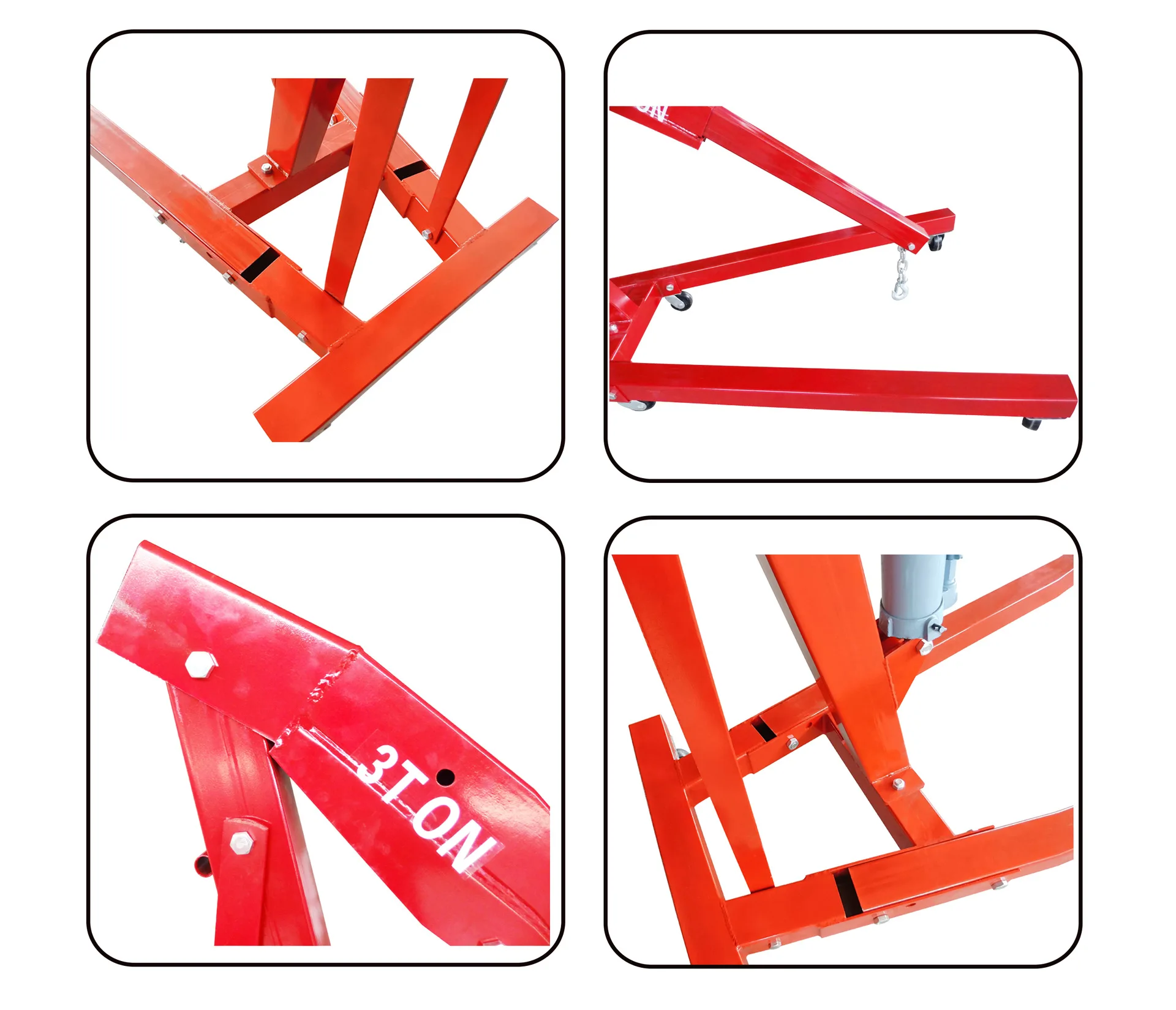 3ton Mini car engine lifting folding Crane Portable small pickup folding boom 	 truck with crane