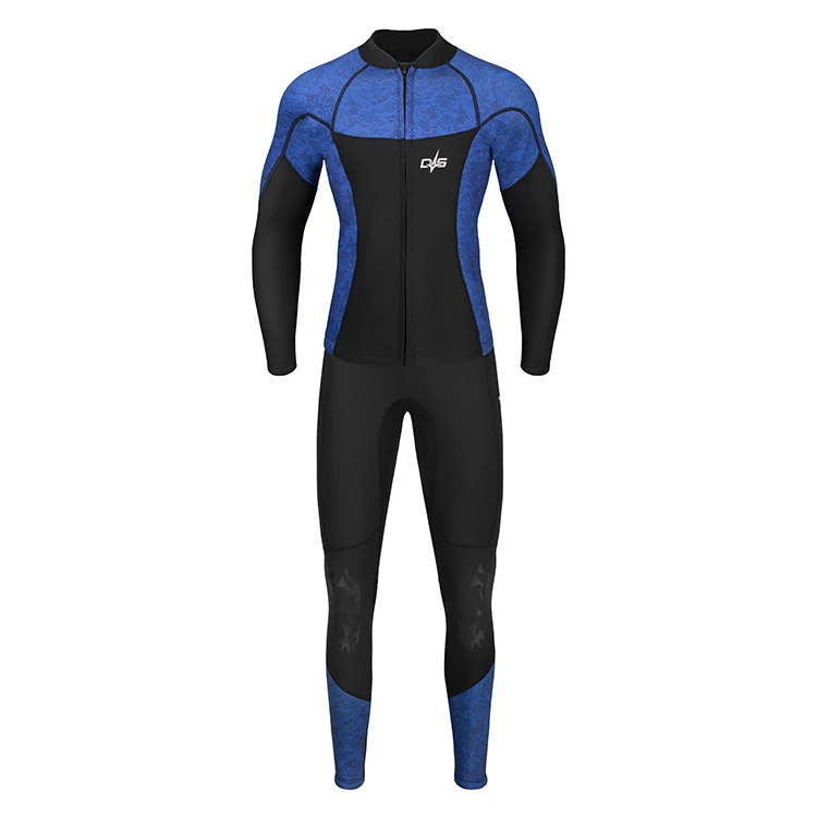 DIVESTAR 3mm Neoprene Double Faces Nylon Fabric Match With Camo Two Pieces Flat Lock Scuba Diving Wetsuit for Swimming