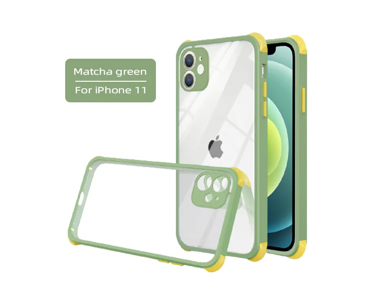 Luxury clear TPU+ PC anti shock phone case for iPhone 13 12 mini 12 11 Pro Max Xs Xr Xs Max 6 7 8 Plus PC Clear Back Cover