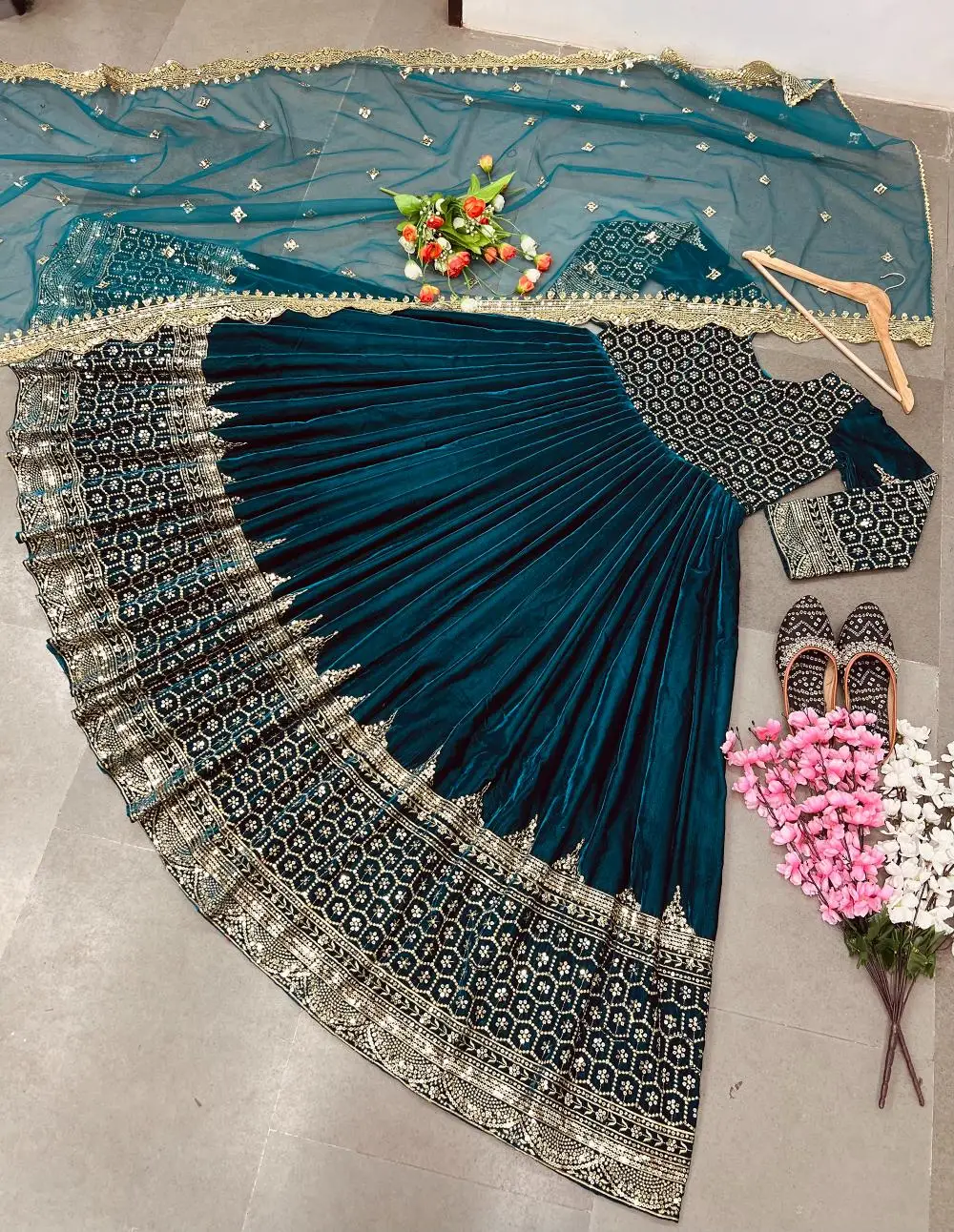 New Designer Party Wear Heavy Viscos Velvet With Heavy Embroidery Sequin Work Gown With Dupatta Anarkali Suit at Low Price