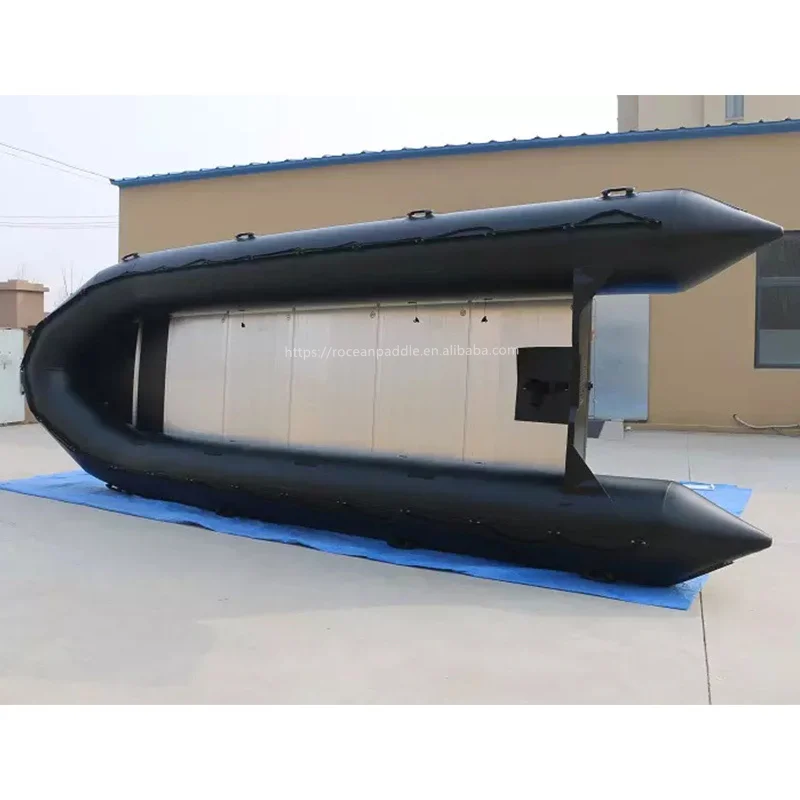 CE Europe Popular heavy duty Black/ green Large folding  inflatable boat 7m 8m 9m 10 meters with/ without aluminum floor