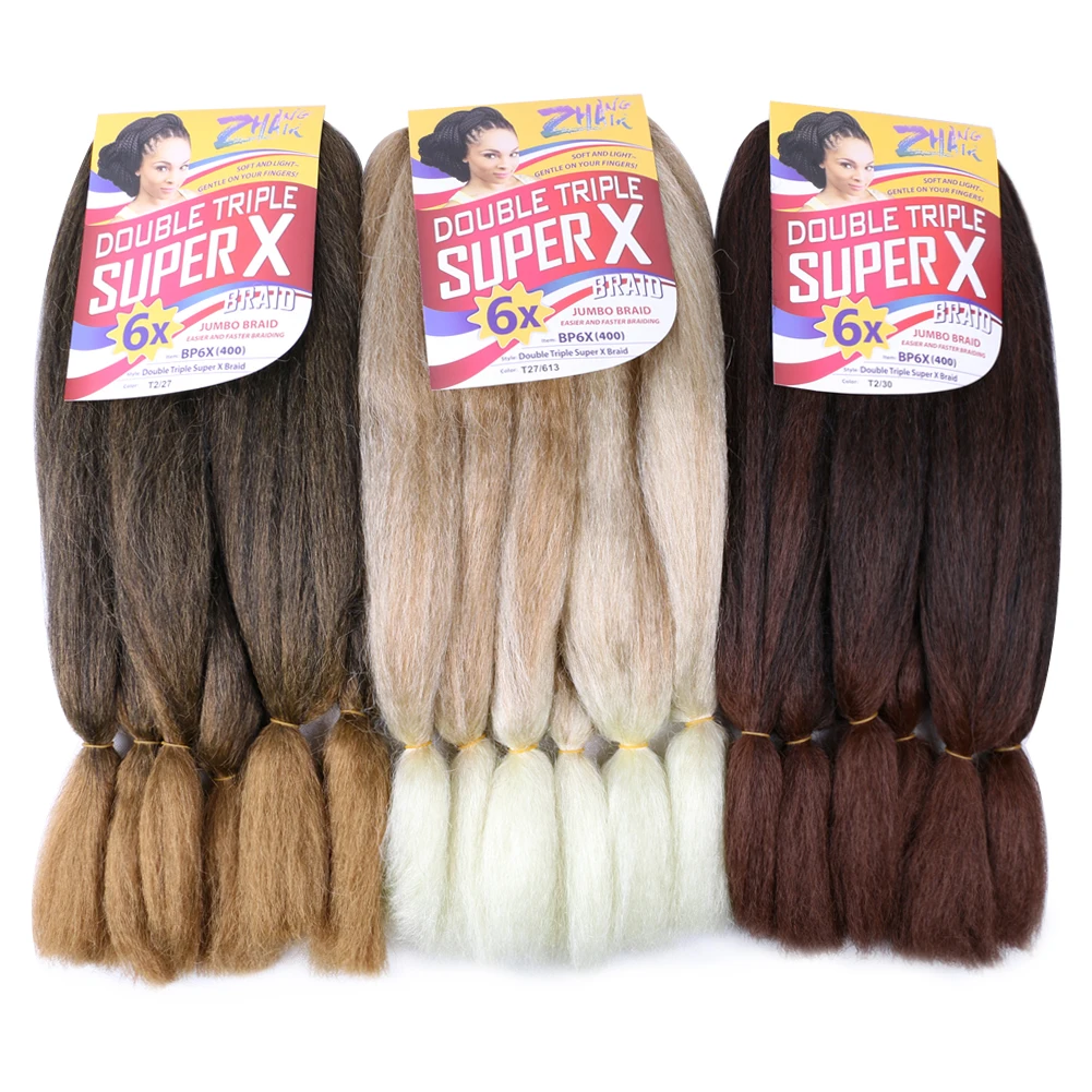 
Light Weight Synthetic Braiding Hair Yaki Jumbo Braiding 24Inch 6X Super Jumbo Braids 400g 