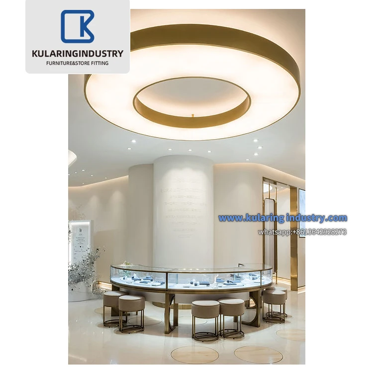 Guangzhou supplier wood display equipment jewelry store equipment and display cabinet and showcase for jewelry shop