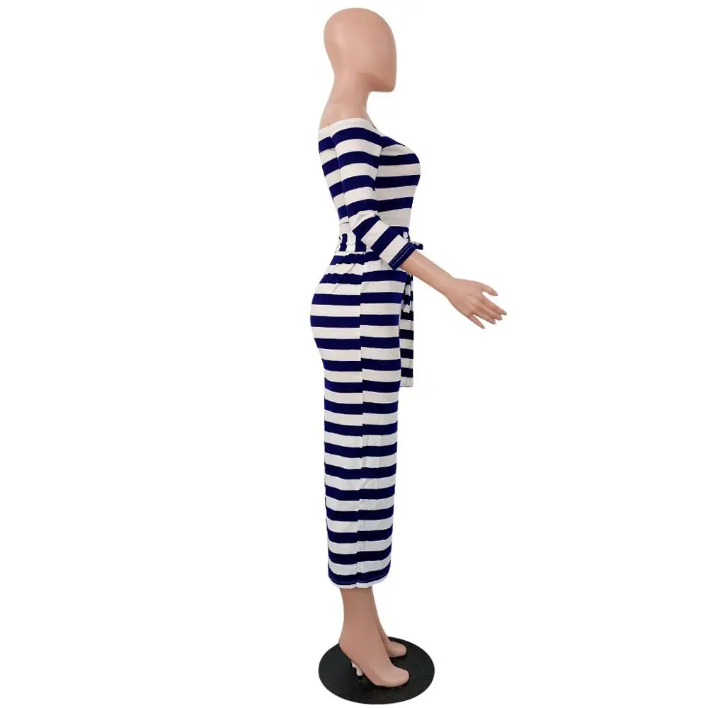 2022 shoulder white stripe women dress model bodycon mini casual dress clothing