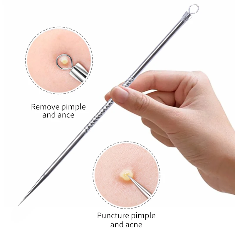 LMLTOP Private Label Acne Needle Sets Face Skin Care Acne Blackhead Removal Needles Kit Stainless Steel Pimple Extractor E097