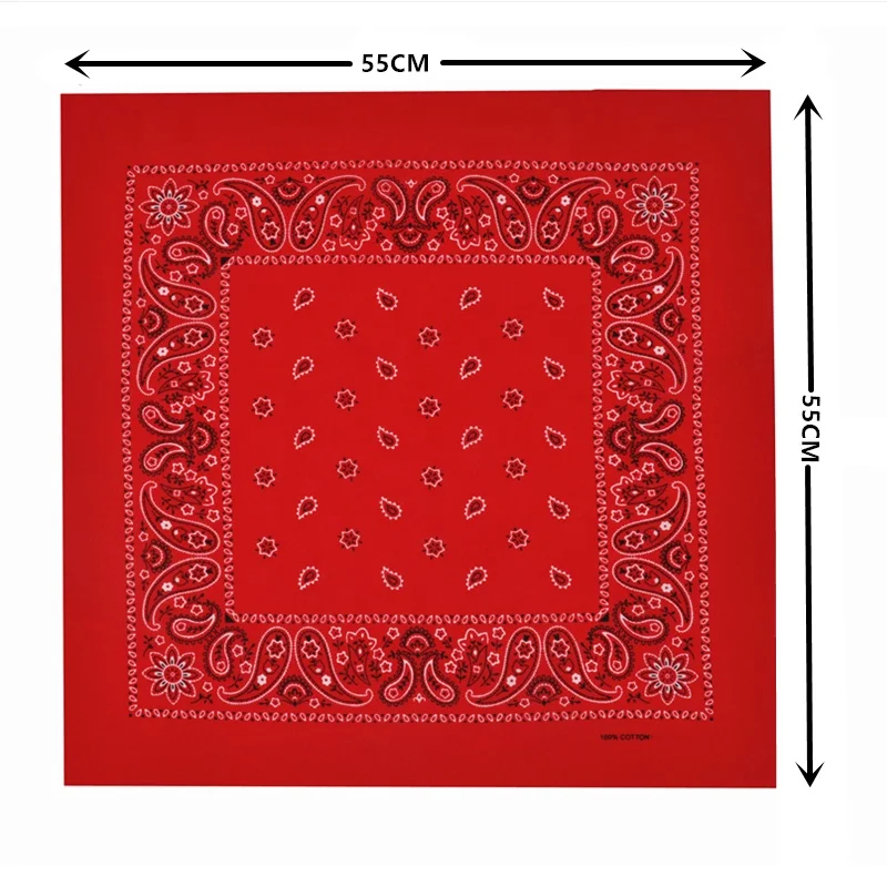 100% cotton head scarf little red paisley classic clothing headband prime for women solid colour bandana