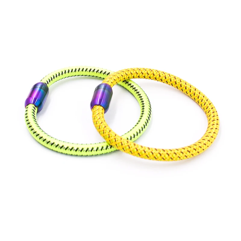 2021 Top Selling Stainless Steel Wire with Rope Mixed Neon Color Magnetic Clasp Bracelet Rope for Women