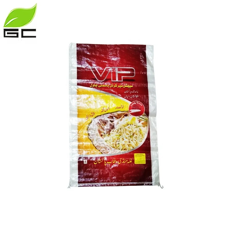 Eco-friendly Custom Logo PP Woven Bag 50KG Sack For Rice Feed Crops Wheat