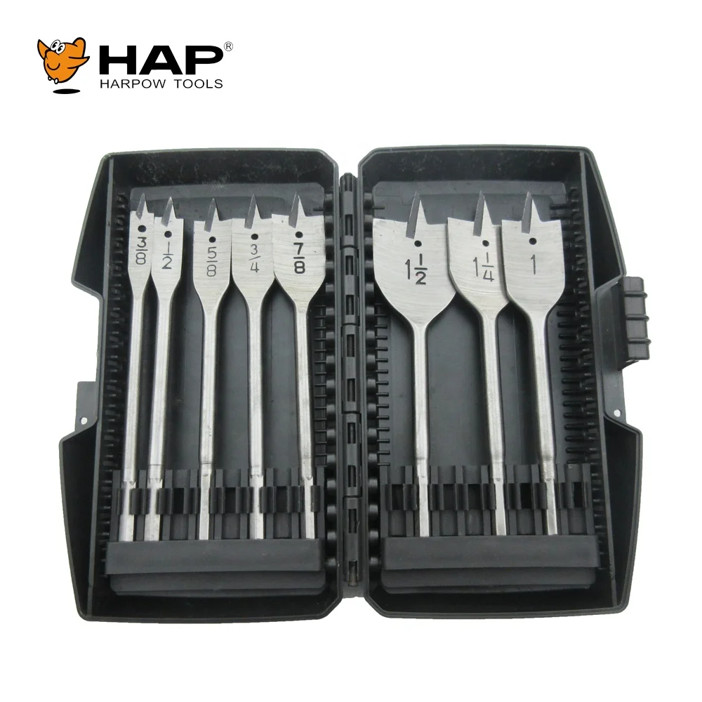 Spade Bit Set Quick Change Woodworking Drill Bit Set Tri-Point Wood Flat Drill Bits with Cutting Groove