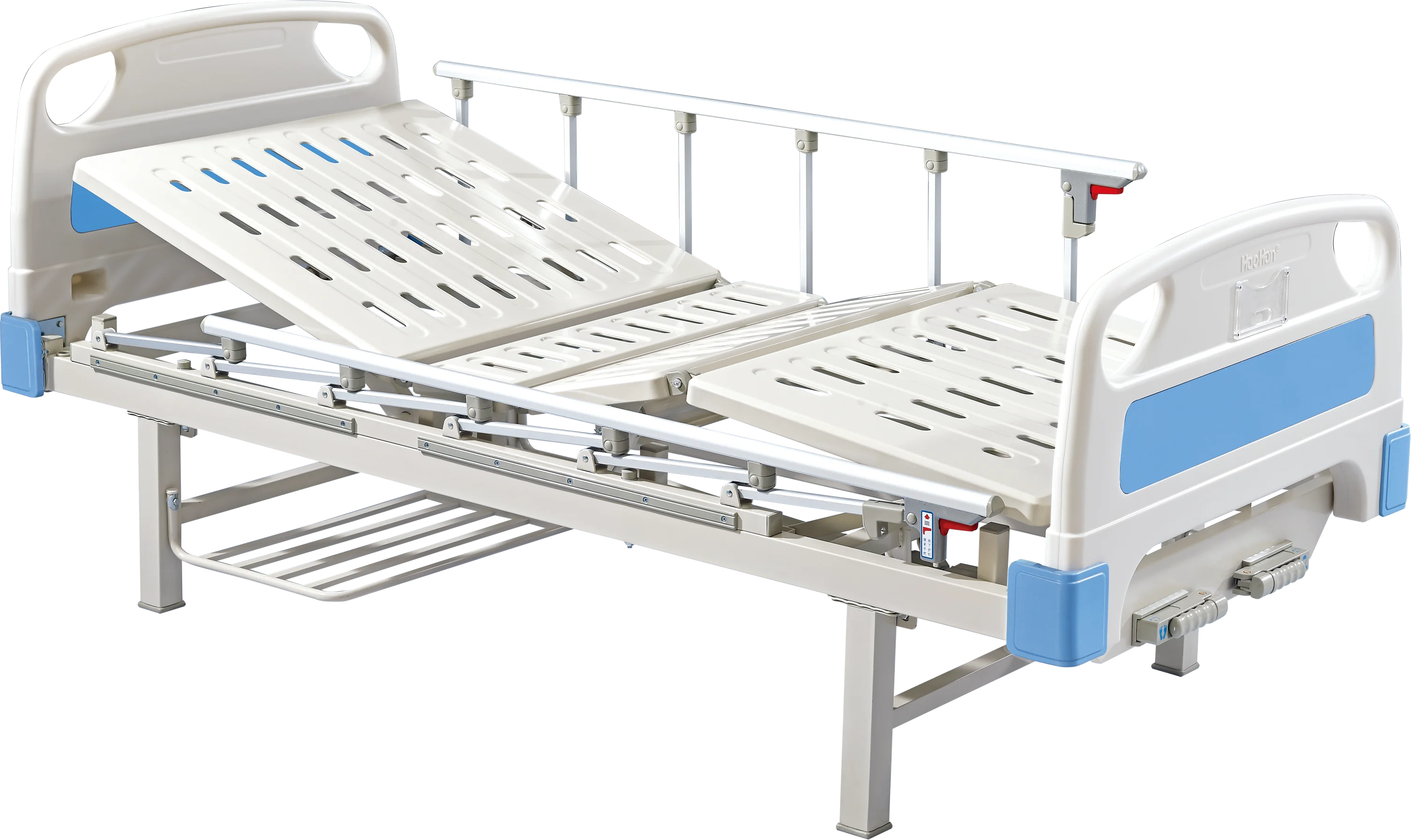 HH/BC-F-3-G-038 Hospital Emergency Medical Bed Two Crank Multi-Function Manual Patient Bed Made of Durable Metal