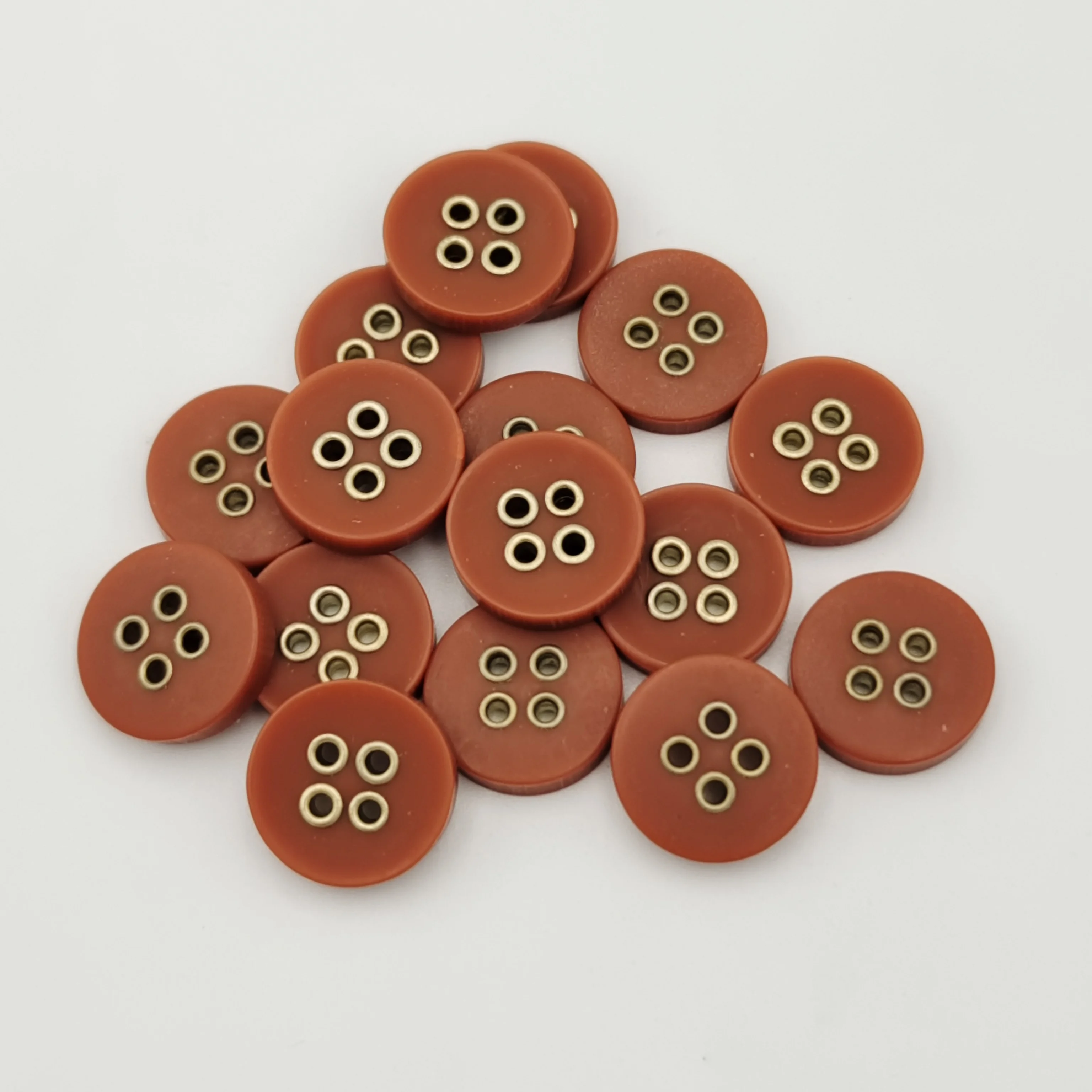 Hot Sale Customer Designer Resin Button With Metal Eyelet Holes Shirt Fashion Combined Buttons