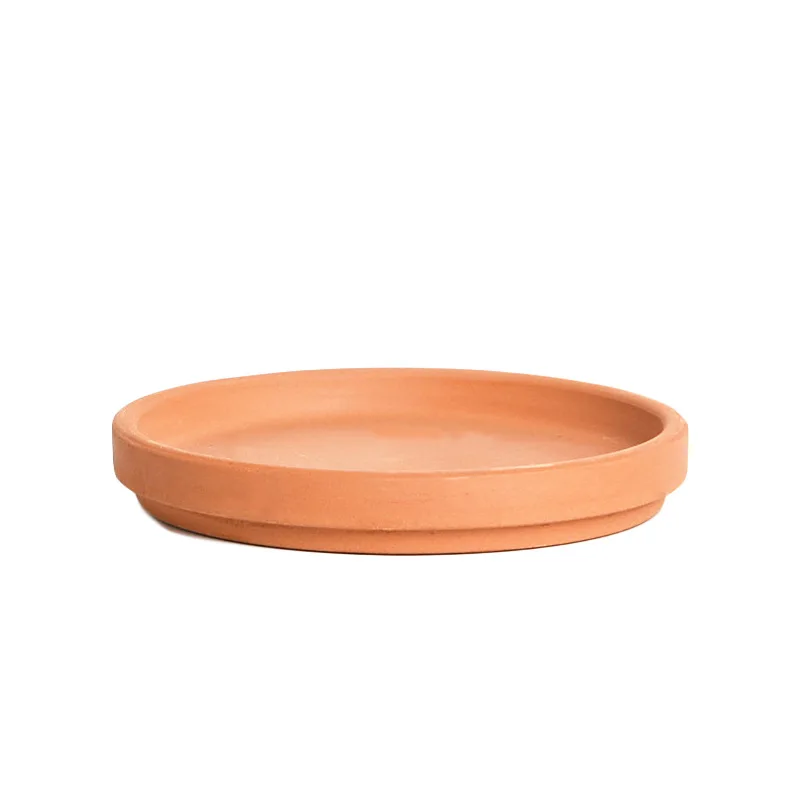 Small Terracotta Pot Plant Saucer Round Plant Pot Saucers Middle Clay Plant Tray Flower Pot with Drainage Hole