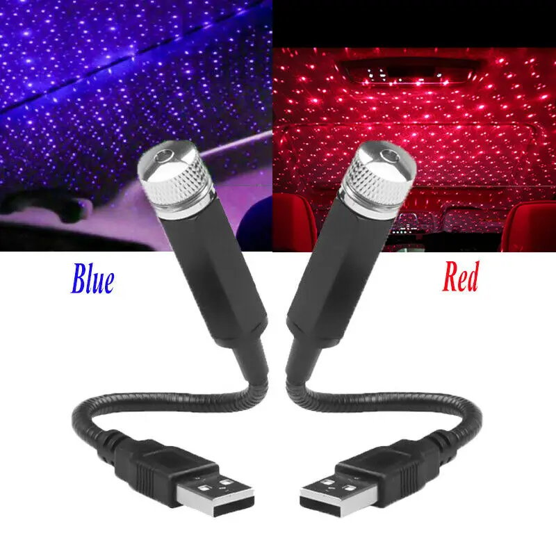 Двухцветные USB светодиодные лампы, звездное небо, проектор, лампа, аксессуары, интерьер, декоративное окружающее освещение, звездный свет для автомобиля