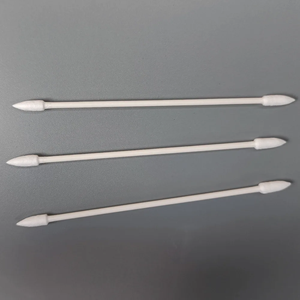 Strong adsorption Lint Free Cleanroom Silicone oil-free Purification Cleanroom cotton swabs With Paper Handle