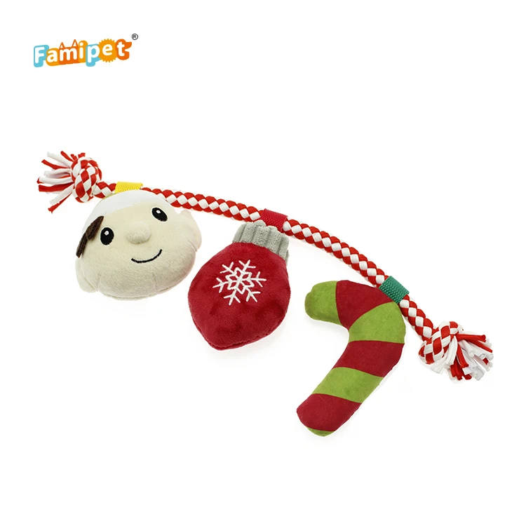  Christmas Design Customized Supply Innovational Plush With Squeaky Pet Dog