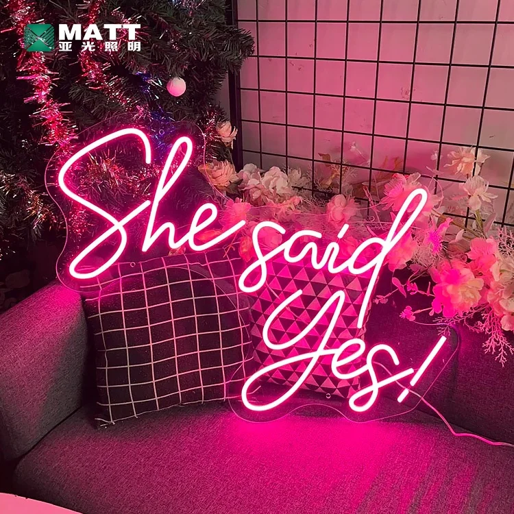 Custom Wedding Neon Sign She Said Yes Led Letters Neon Lights Outdoor Sign for Wall Window Hanging Party Events Wedding Decor