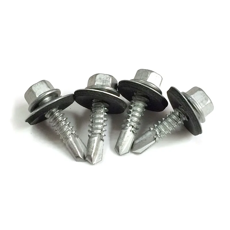Саморез из нержавеющей стали 410 с шестигранной фланцевой головкой саморез винты для кровли резиновой шайбой