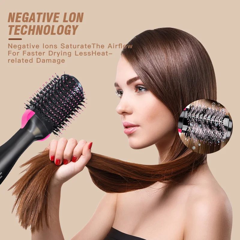Professional Hot Air Comb  Ionic Hair Dryers Brush Hair Straightener  Hair Styling Tools  Hot Air  Brush