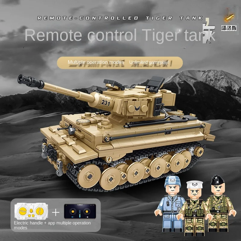wholesale  Tank Model Bricks Army Military Vehicles Remote Control Building Block Military Tank Toys for Children