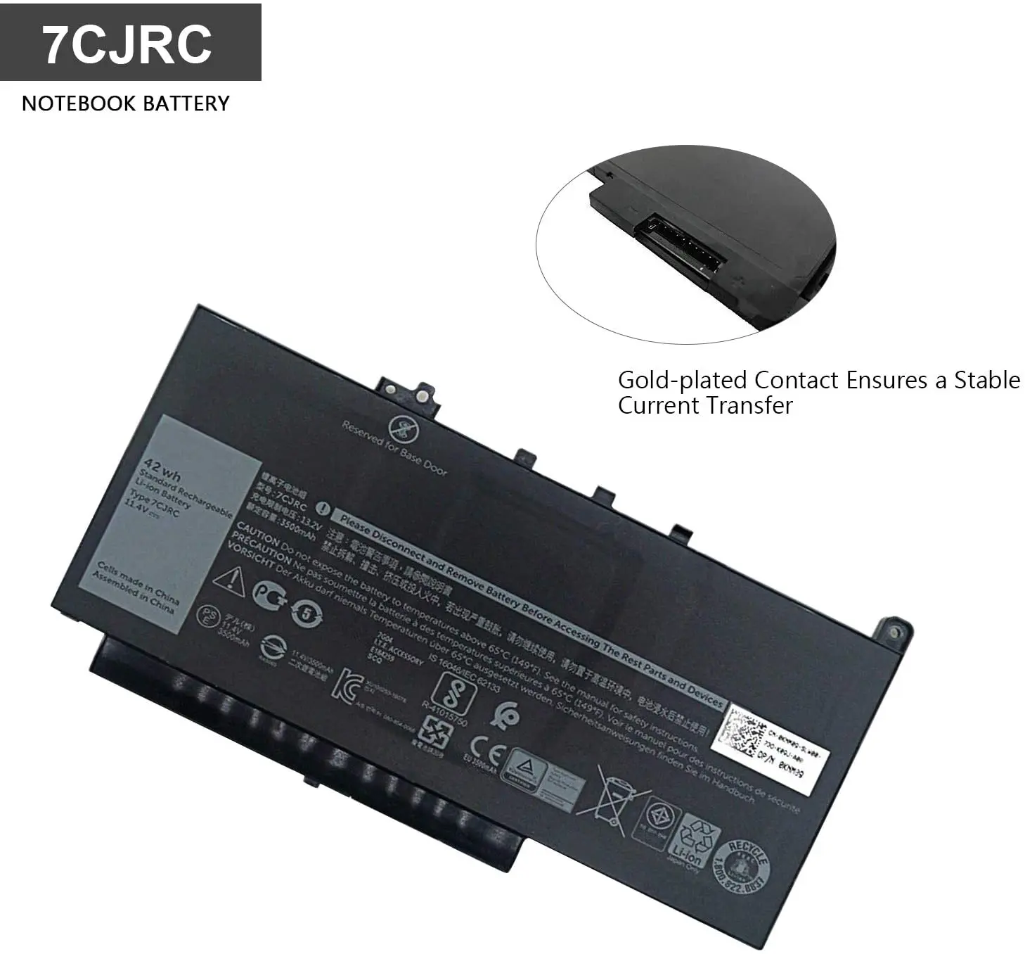 7Cjrc Laptop Battery For Dell Latitude 7470 7270 E7470 E7270 Dell Computer Replaceable Battery For Business Computer