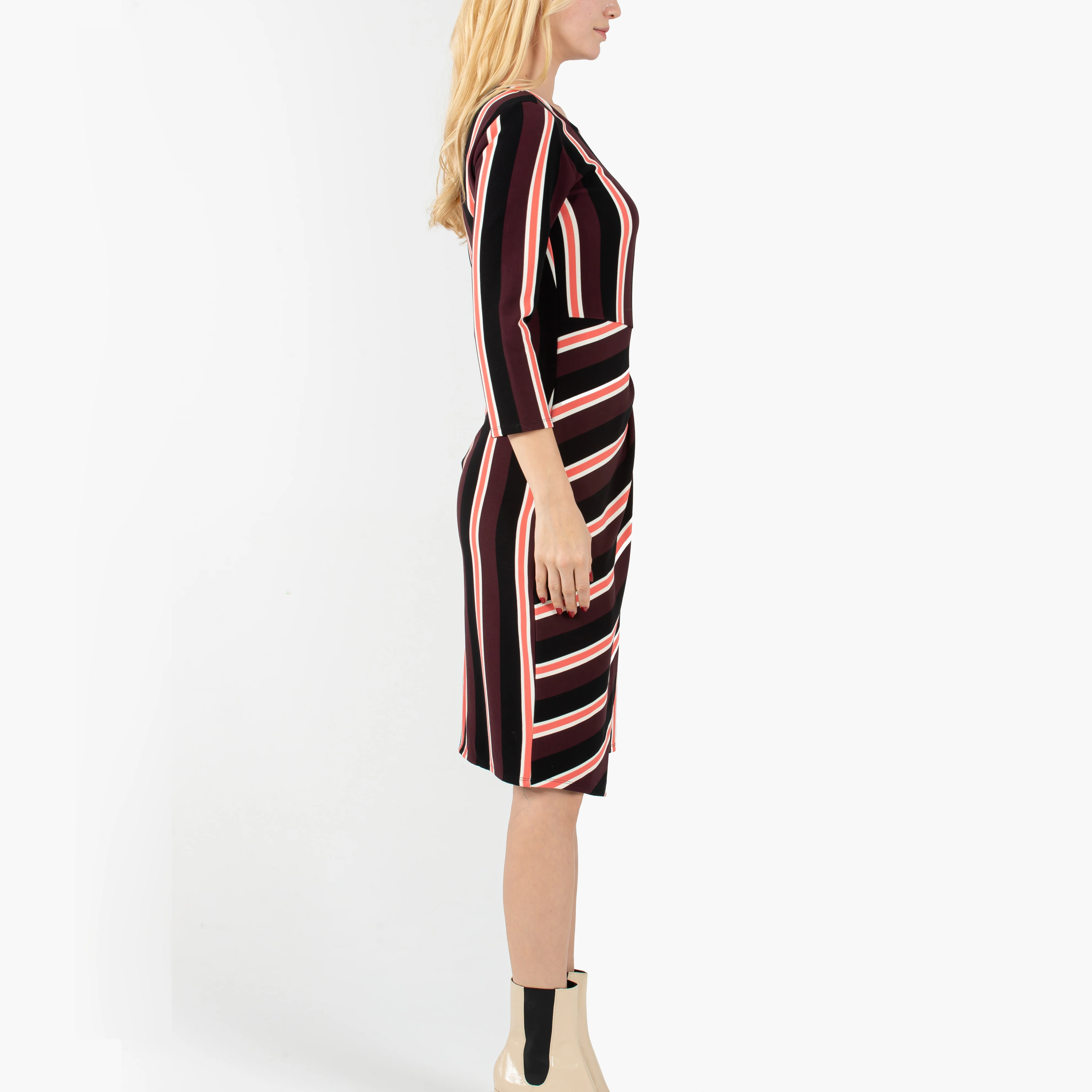 2021 Women Fashion Crew Neck Three Quarter Sleeve Elegant Casual Spring Bodycon Sexy Ladies Dresses