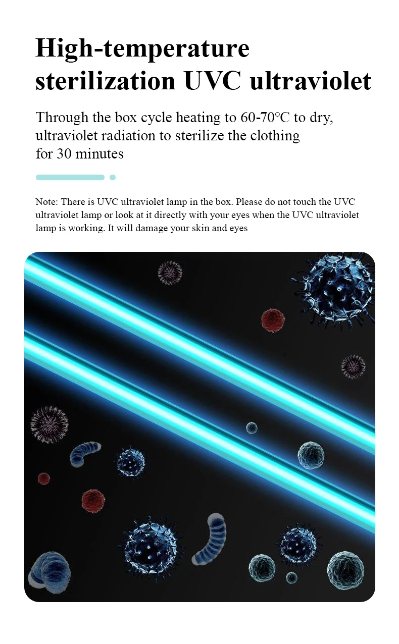 Derrosi HCF-18HG Foldable baby wear ultraviolet sanitizer mini UV disinfection box portable clothes dryer
