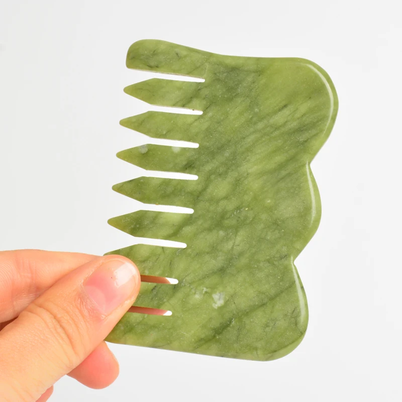 Hot sale hair combing natural melon sand facial treatment lifting massage jade hair comb set shave
