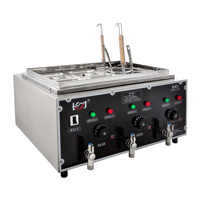 Electric Ramen Noodle Cooking Machine 6 Baskets Pasta Boiler Cooker Restaurant Commercial Ramen Noodle Cooking Machine