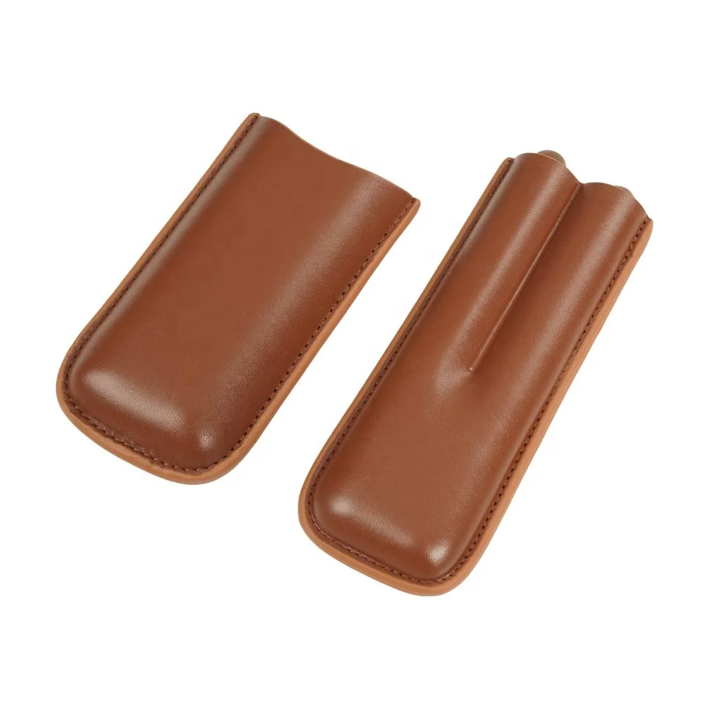 Factory wholesale custom portable humidor travel cigarette box case cedar wood lined bag pouch cigar boxes