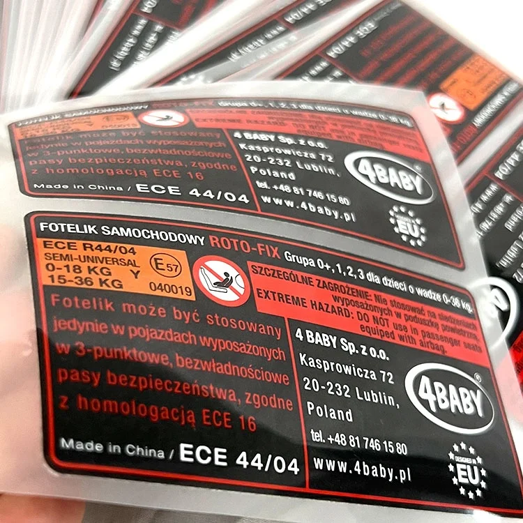 private label car care label tagless decals transfer custom color designer pattern heat press vinyl safety seat warning stickers