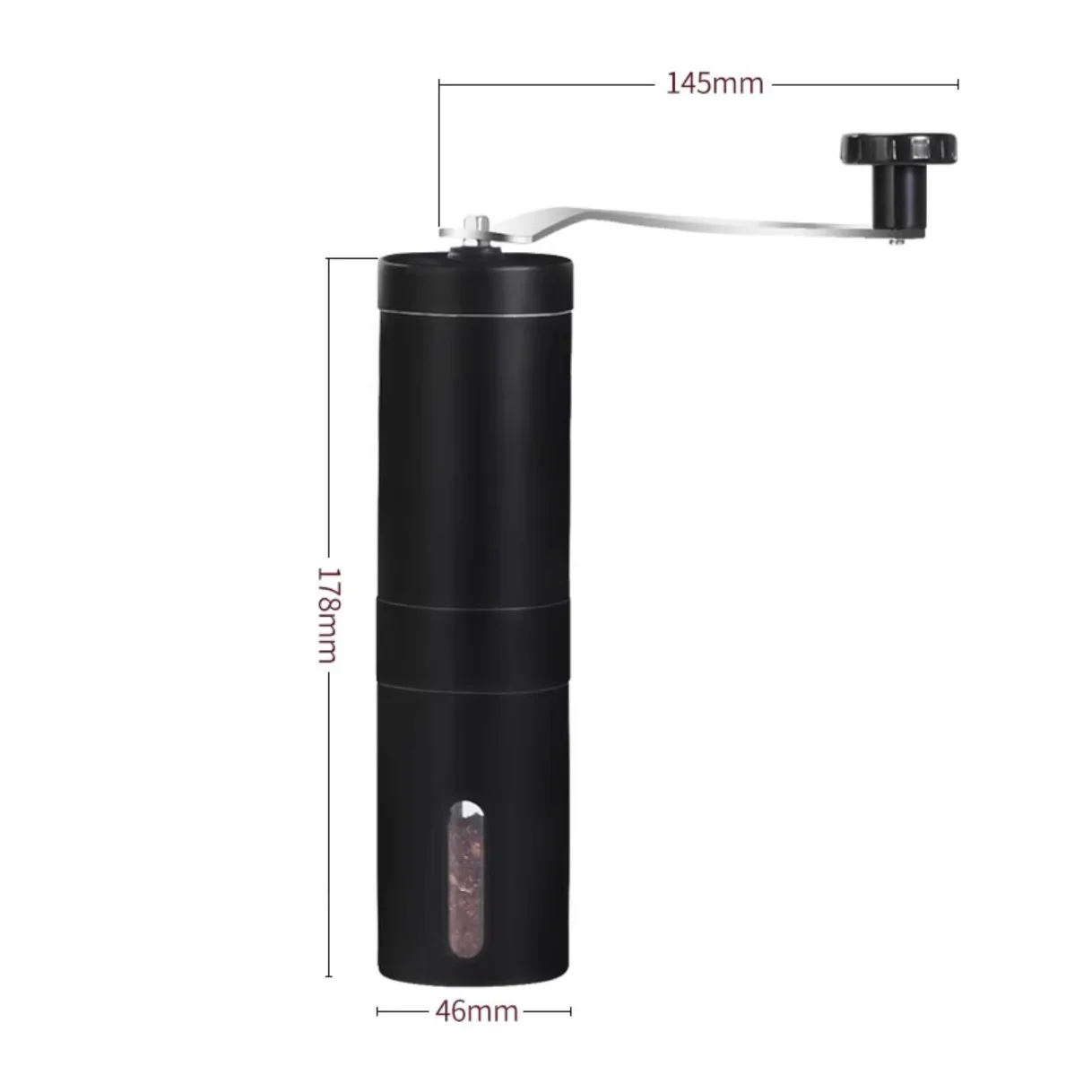 Factory customized black painting portable coffee mill metal mini manual coffee bean grinder for sale